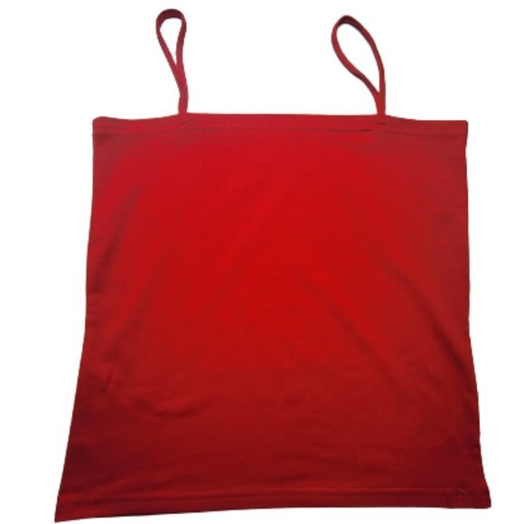 RED Spaghetti Strap Camisole Red Tank Top - New Without Tags- One Size - Picture 2 of 10